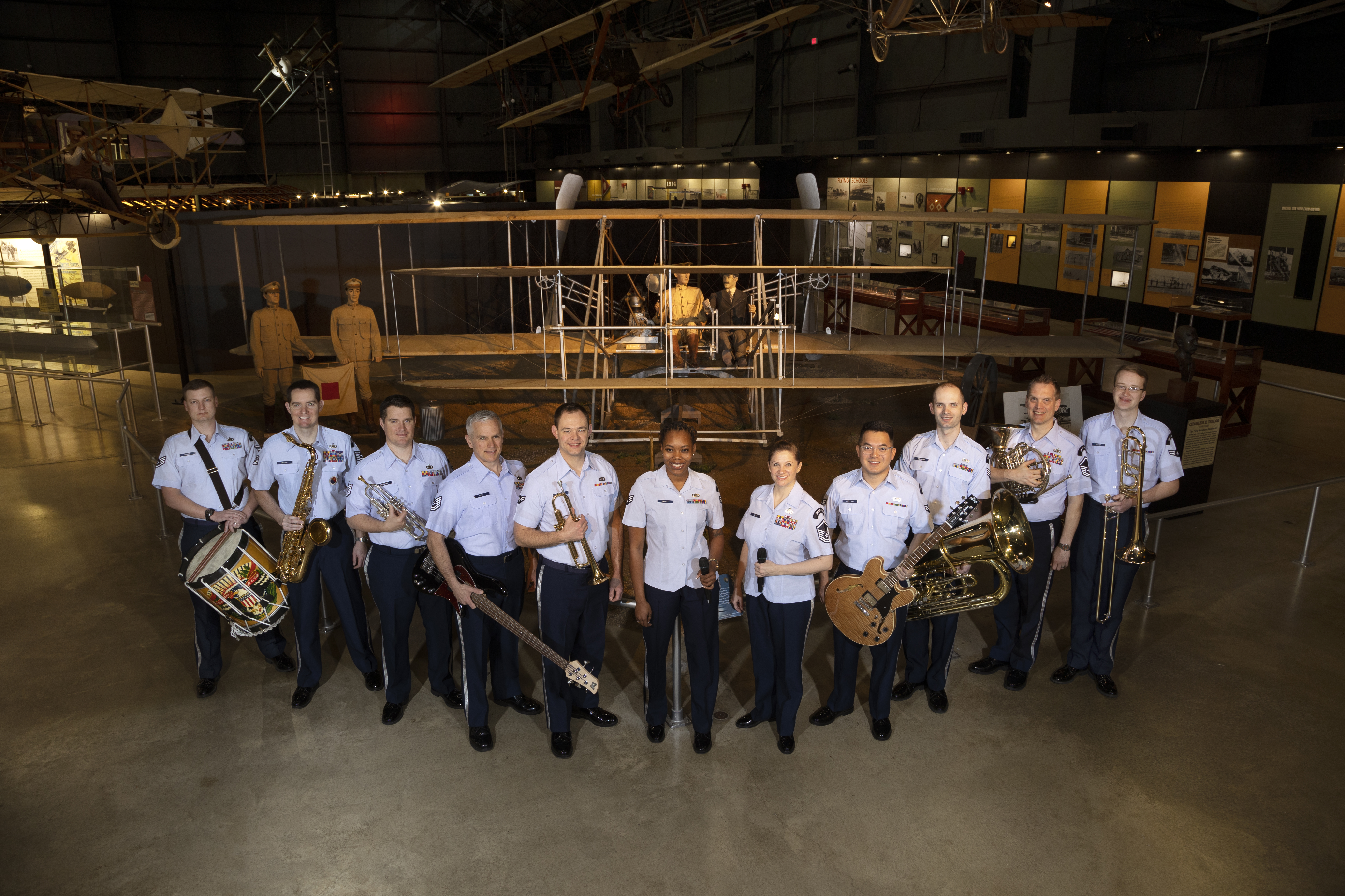 Air Force Band of Flight In Front Of Wright Flyer